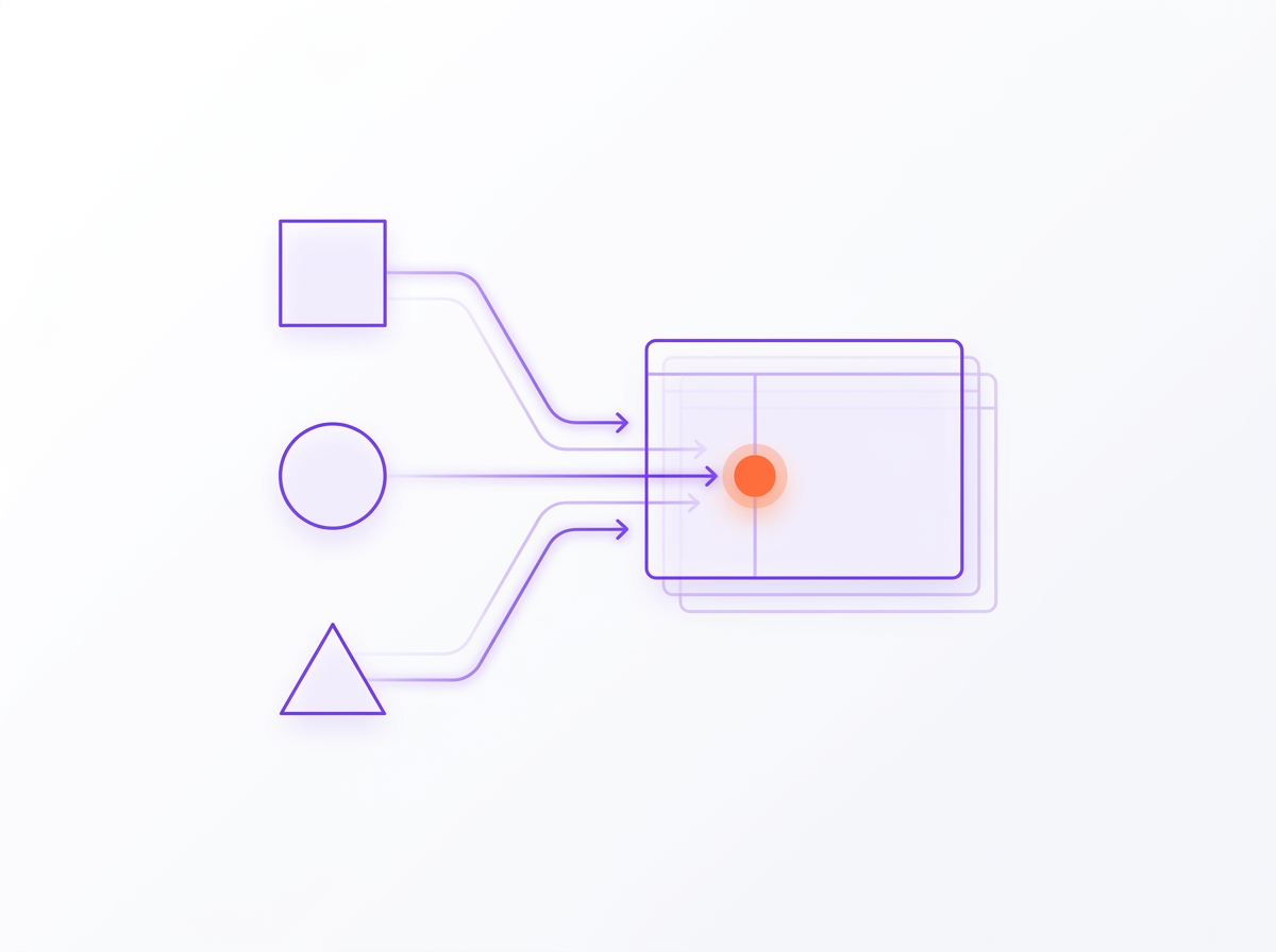 Diagram of three source systems feeding into one guest database owned by the restaurant, drawn with simple boxes and arrows