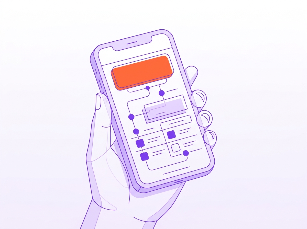 Hand holding a phone showing a charter boat page with a single large Book a Trip button near the top of the screen