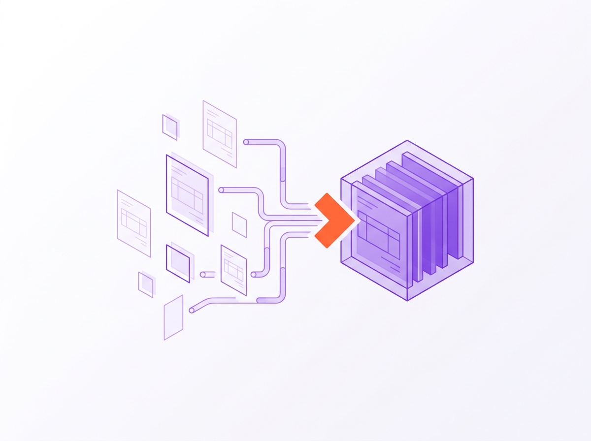Illustration of several small subscription bills merging into one owned guest system