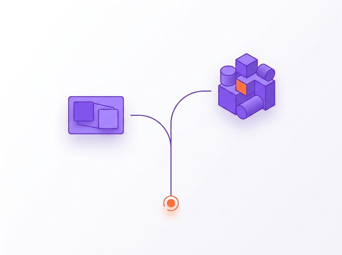 Simple decision path with one branch leading to a subscription and another to a custom build