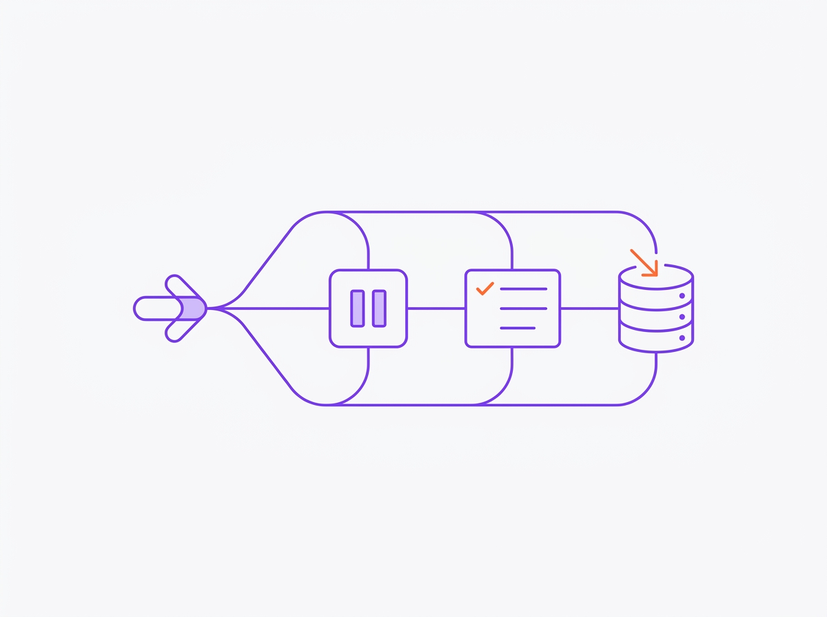 Flow showing a client reply stopping automation, creating an agent task and updating the CRM record