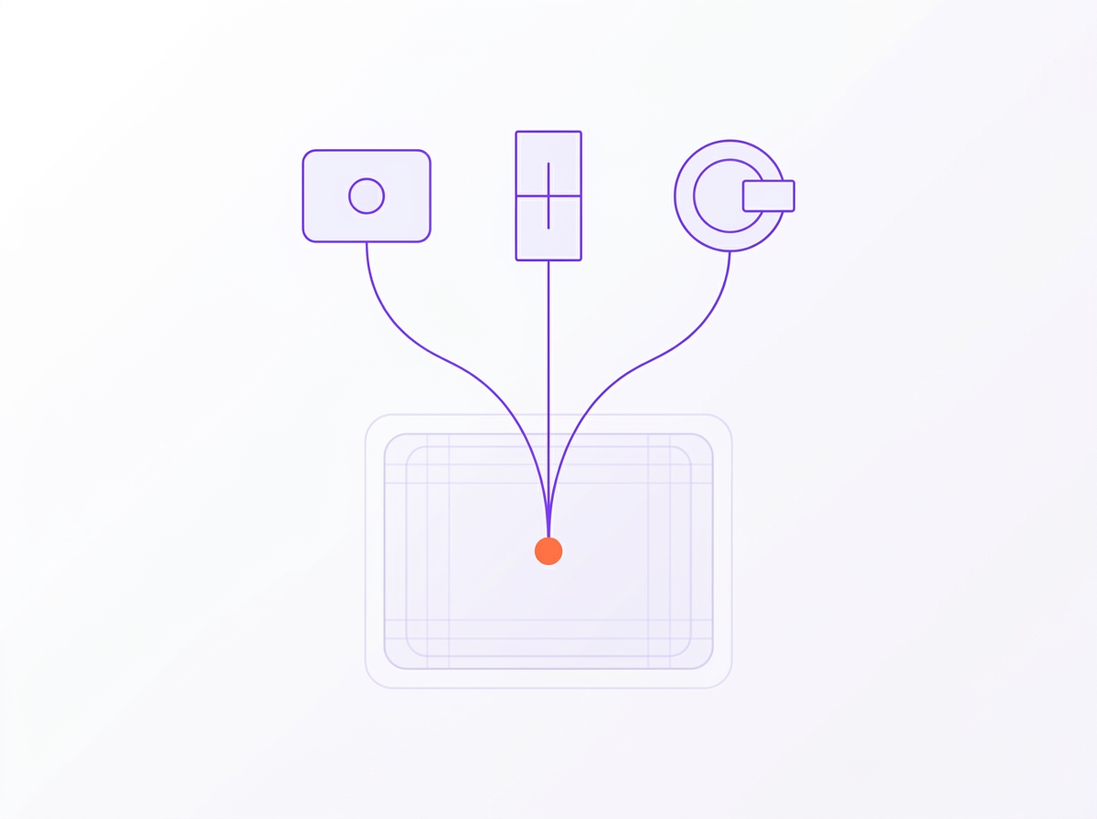 Simple diagram of three capture points feeding one guest record: online booking, host stand and the table