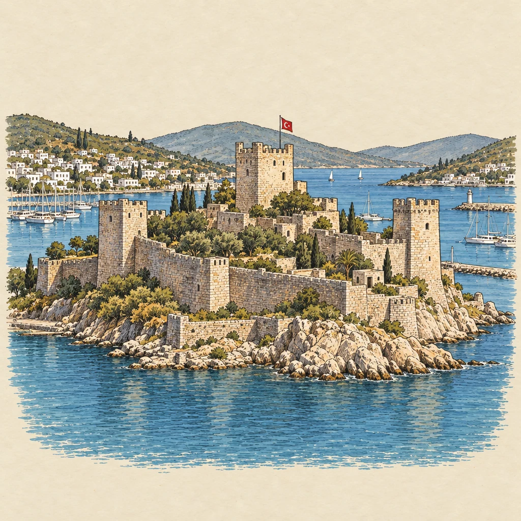 Bodrum Kalesi — Historic sites illustration from the Suzy Talks Turkey encyclopedia