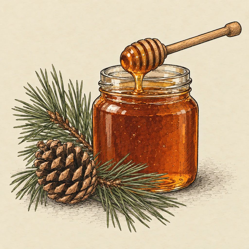 Çam balı — Food & drink illustration from the Suzy Talks Turkey encyclopedia