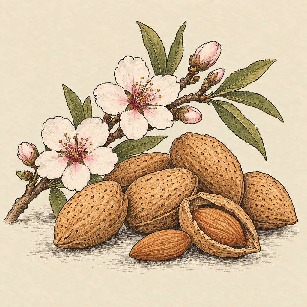 Datça bademi — Food & drink illustration from the Suzy Talks Turkey encyclopedia