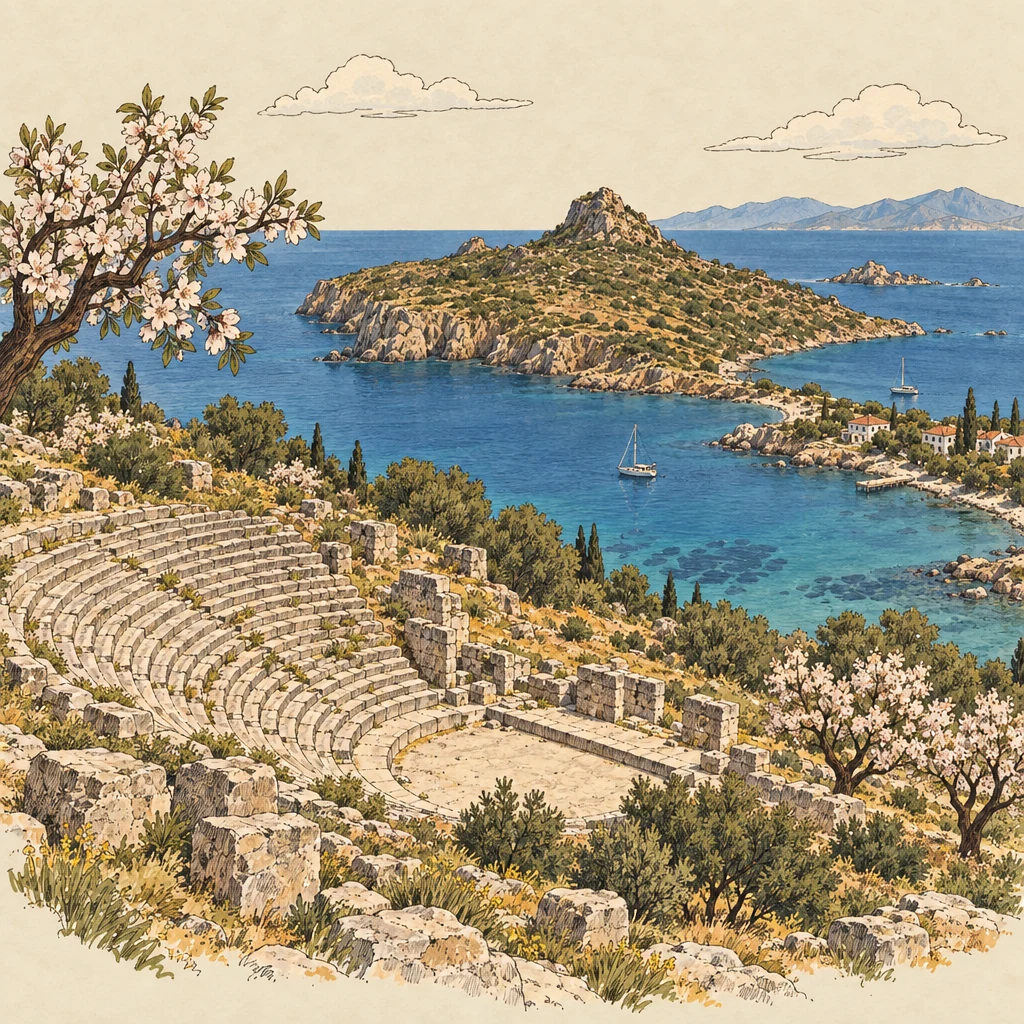 Datça — Cities & regions illustration from the Suzy Talks Turkey encyclopedia