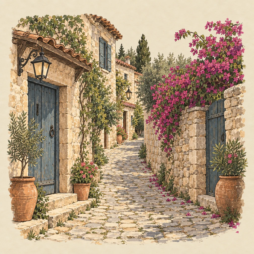 Eski Datça — Villages illustration from the Suzy Talks Turkey encyclopedia