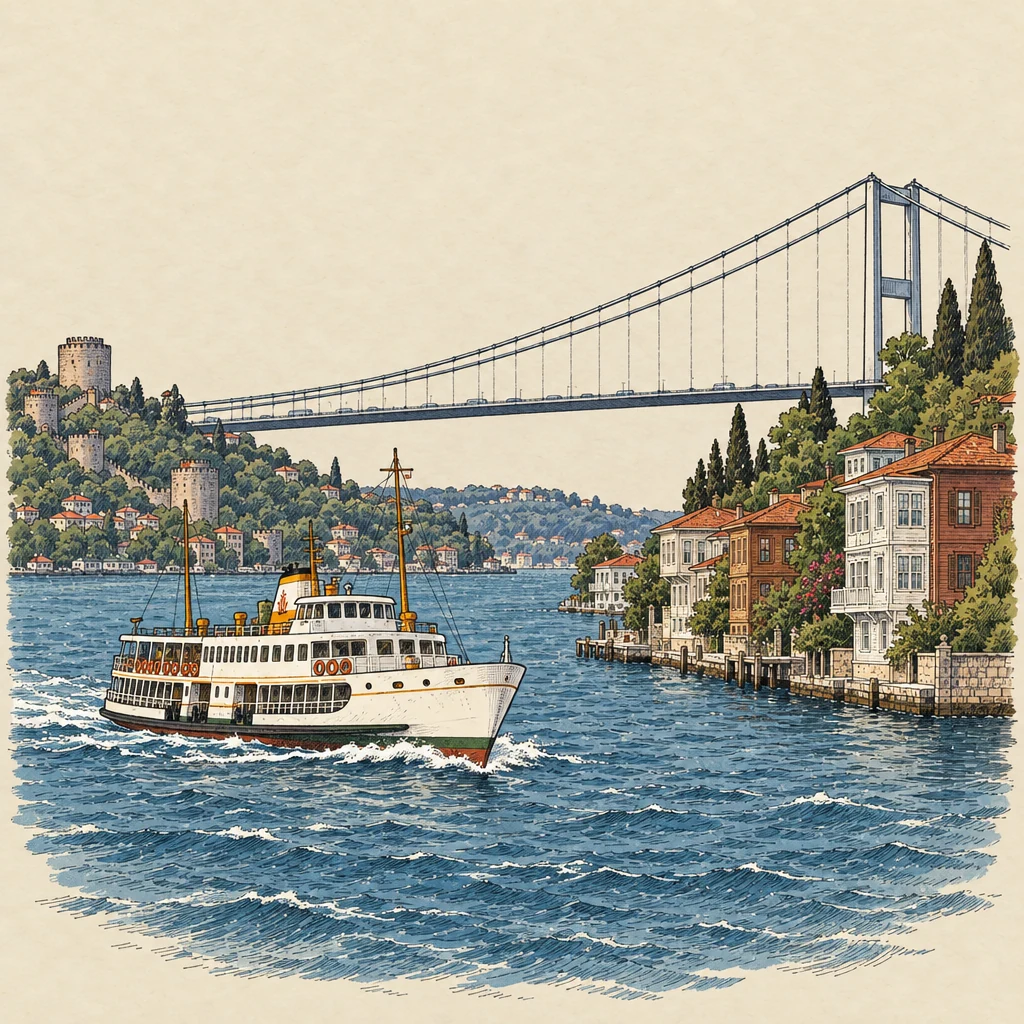 İstanbul Boğazı — Nature & animals illustration from the Suzy Talks Turkey encyclopedia