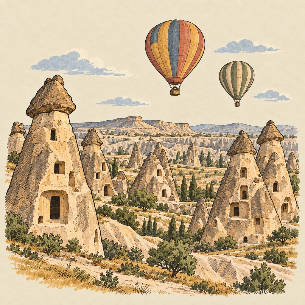 Kapadokya — UNESCO sites illustration from the Suzy Talks Turkey encyclopedia