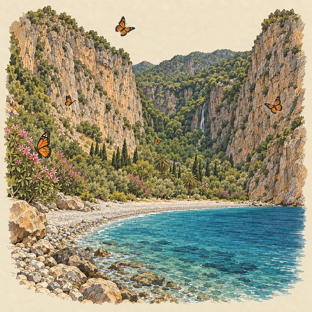 Kelebekler Vadisi — Nature & animals illustration from the Suzy Talks Turkey encyclopedia