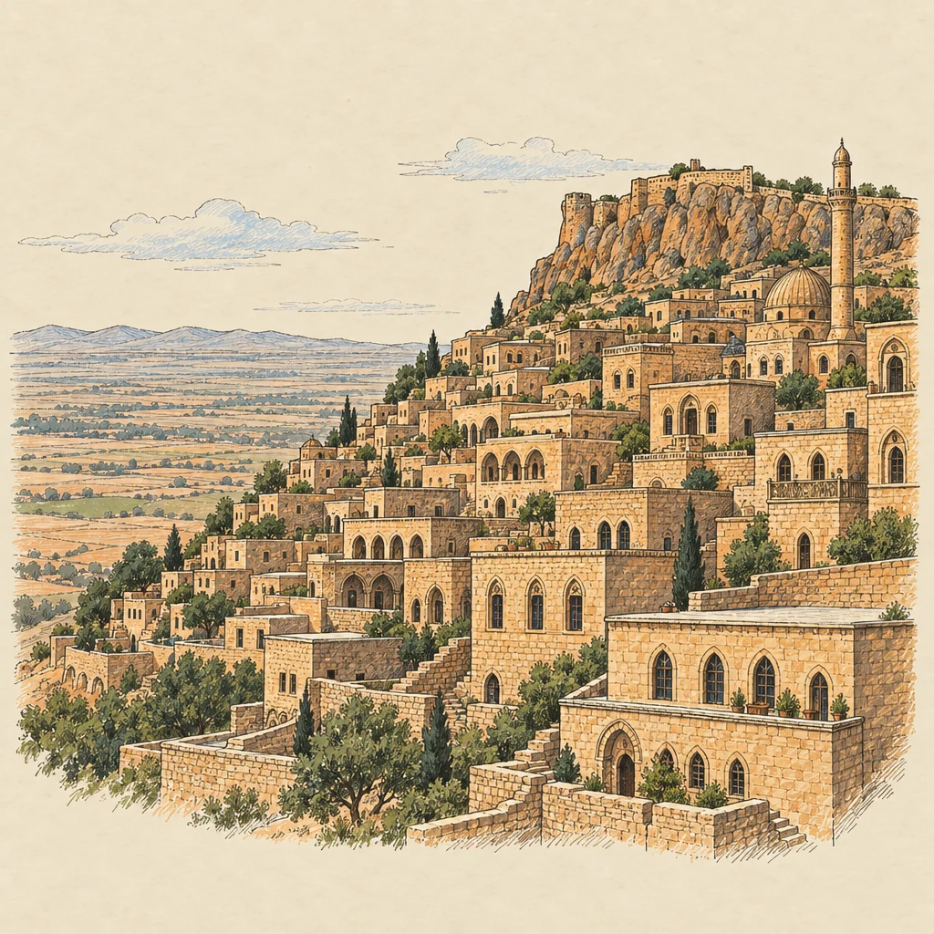 Mardin — Cities & regions illustration from the Suzy Talks Turkey encyclopedia
