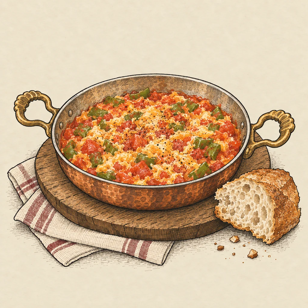 Menemen — Food & drink illustration from the Suzy Talks Turkey encyclopedia