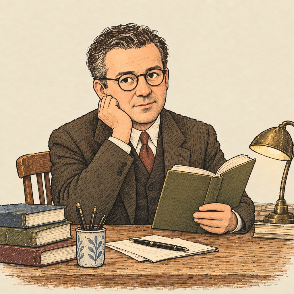 Sabahattin Ali — Writers & poets illustration from the Suzy Talks Turkey encyclopedia
