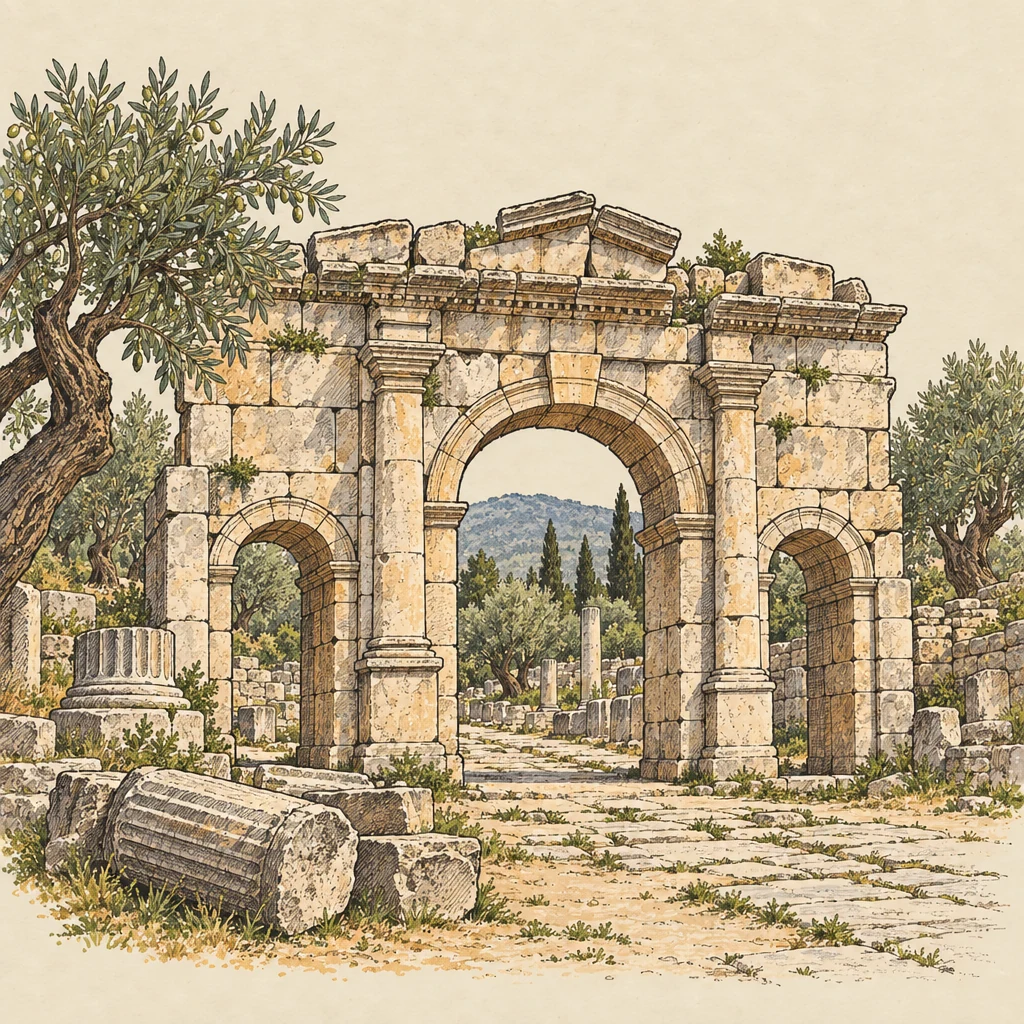 Stratonikeia — Historic sites illustration from the Suzy Talks Turkey encyclopedia